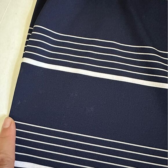 Men’s Slazenger Navy & White Striped Golf Polo Shirt - Picture 6 of 8